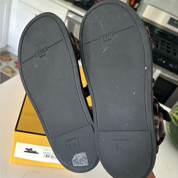 Fendi Ruched Logo Sporty Sandals - Picture 9 of 9